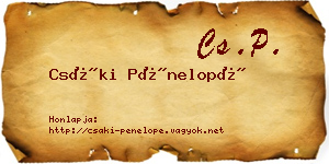 Csáki Pénelopé névjegykártya